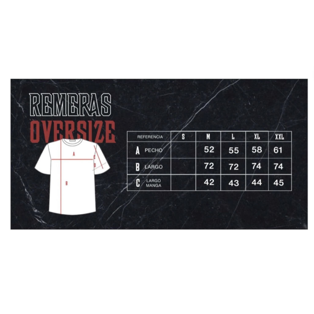 Medidas de Remera Hold On Oversize Rituals