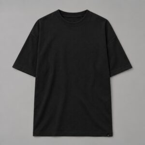 Remera Oversize Negra Blanks — Prenda · frente sobre fondo gris