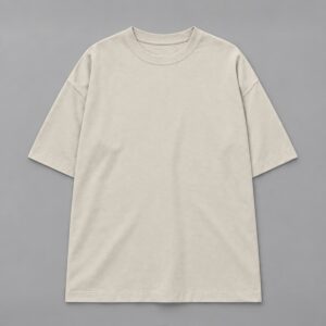 Remera Oversize Beige Blanks — Prenda · frente sobre fondo gris