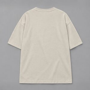 Remera Oversize Beige Blanks — Prenda · espalda sobre fondo gris