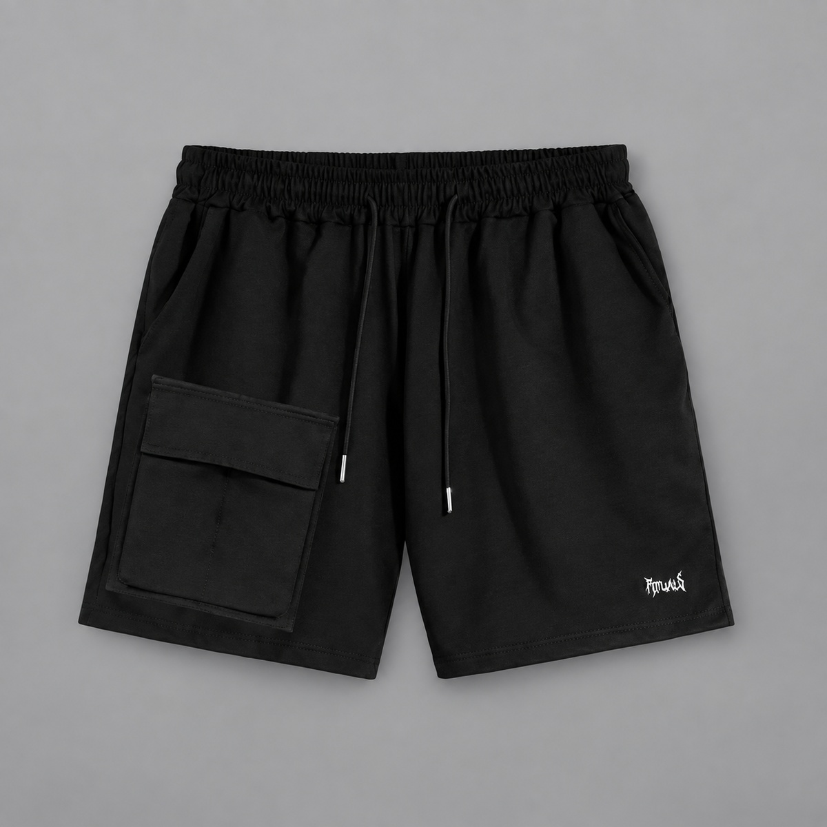 Short Black Microfibra Rituals — Vista principal sobre fondo gris