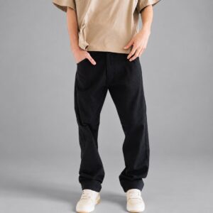 Pantalon Baggy Clasico Negro Samples — Vista principal sobre fondo gris