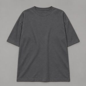 Remera Oversize Gris Oscuro Blanks — Prenda · frente sobre fondo gris
