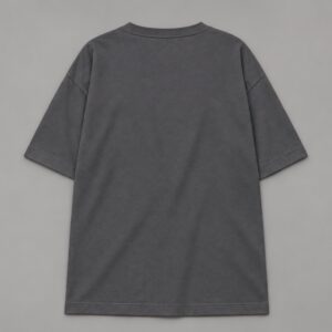 Remera Oversize Gris Oscuro Blanks — Prenda · espalda sobre fondo gris