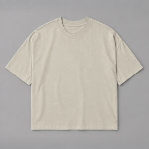 Remera Boxyfit Beige Blanks — Prenda · frente sobre fondo gris