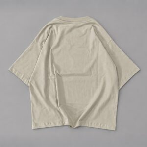 Remera Boxyfit Beige Blanks — Prenda · espalda sobre fondo gris
