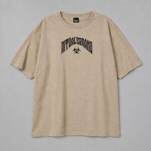 Remera Surface Oversize Rituals Beige — Prenda · frente sobre fondo gris
