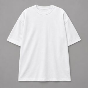 Remera Oversize Blanca Blanks — Prenda · frente sobre fondo gris