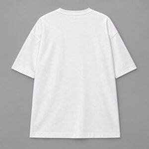 Remera Oversize Blanca Blanks — Prenda · espalda sobre fondo gris