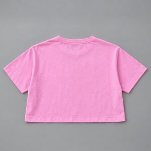 Crop Top Rosa Oscuro con Negro Paul Marti — Prenda · espalda sobre fondo gris