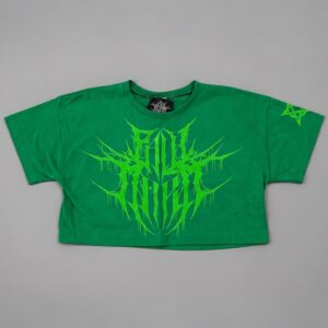 Crop Top Verde con Verde Flúor Paul Marti — Prenda · frente sobre fondo gris