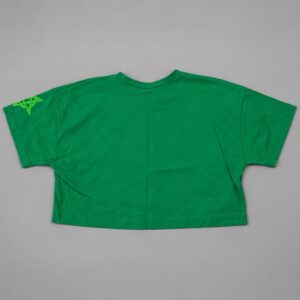 Crop Top Verde con Verde Flúor Paul Marti — Prenda · espalda sobre fondo gris