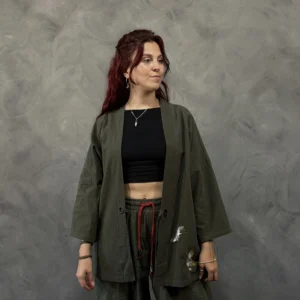 Haori Umi-No-Tori de Lino Verde