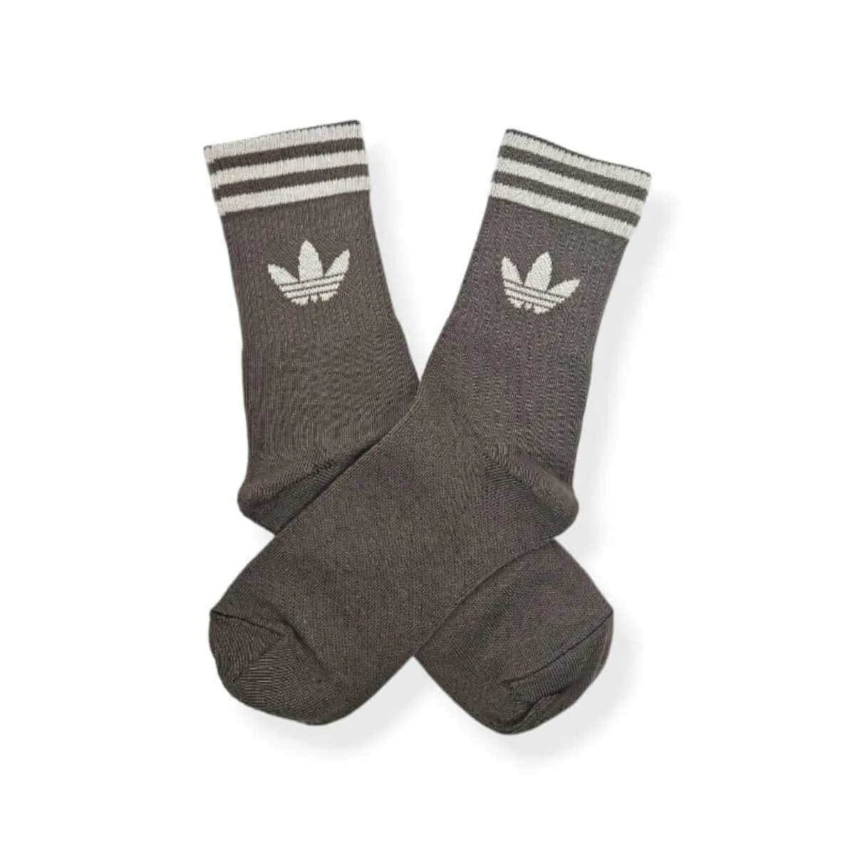 Medias chocolate con líneas blancas Adidas