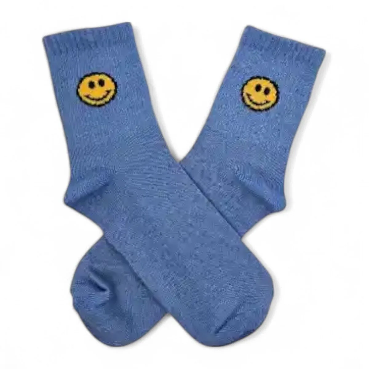 Medias celestes con carita feliz