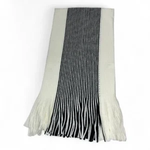 Bufanda Blanca con rayas Negras