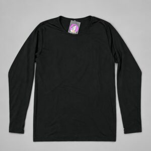 Camiseta Térmica Frizada Negra — Prenda · frente sobre fondo gris