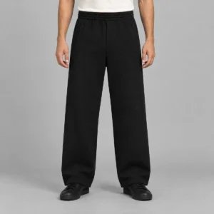Pantalon Jogger Ancho Negro - jogger modelo frente