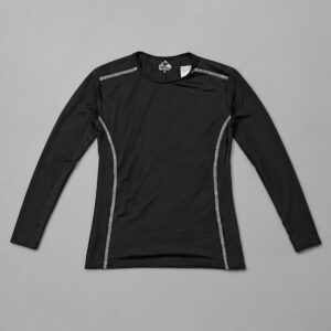 Camiseta Deportiva Negra — Prenda · frente sobre fondo gris