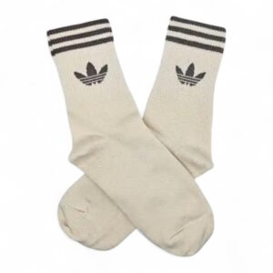 Medias crema con líneas chocolate Adidas