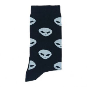 Medias negras con marcianos blancos