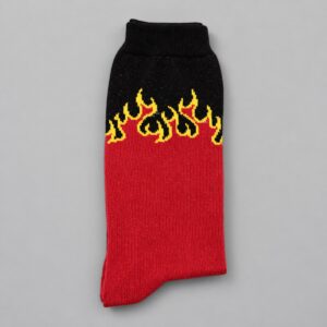 Medias fuego rojo CNT — Vista principal sobre fondo gris