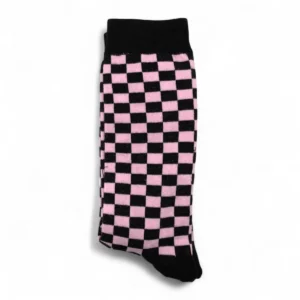Medias con cuadraditos rosas y negros