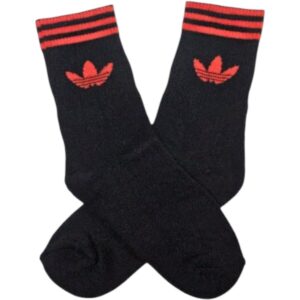 Medias negras con 3 líneas rojas Adidas