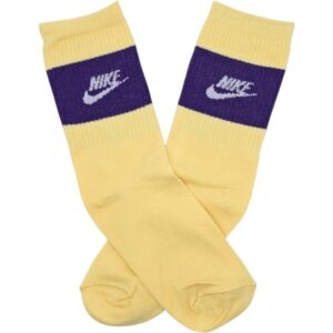 Medias base amarilla franja violeta Nike