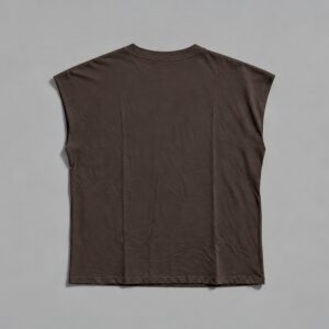 Musculosa Oversize Marrón Blanks — Prenda · espalda sobre fondo gris