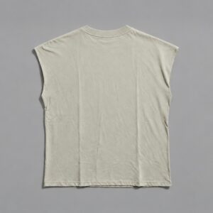 Musculosa Oversize Beige Blanks — Prenda · espalda sobre fondo gris