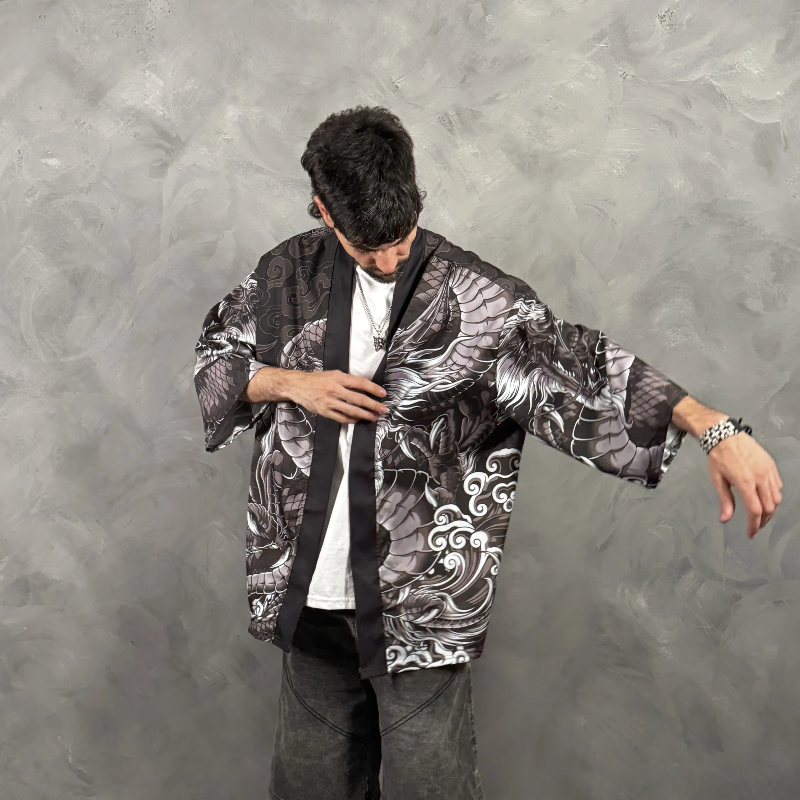 Haori Dragón Tormenta Gris - Imagen 2