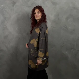 Haori Oni Nubes Doradas