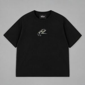 Remera boxy Disturbed negra Rituals — Prenda · frente sobre fondo gris