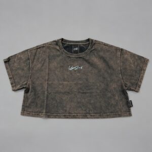 Crop Top Sign Washed Oxido VS — Prenda · frente sobre fondo gris