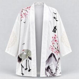 Haori Sakura Grullas - vista de frente