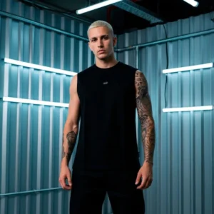 Remera Sin Manga Circle Logo Negra Vieja Scul