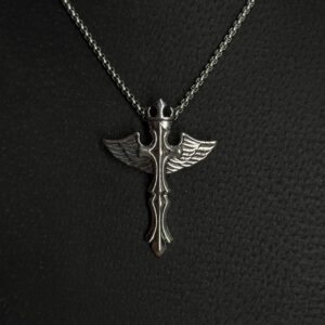 Collar Cruz con Alas – Dije Ángel Gótico