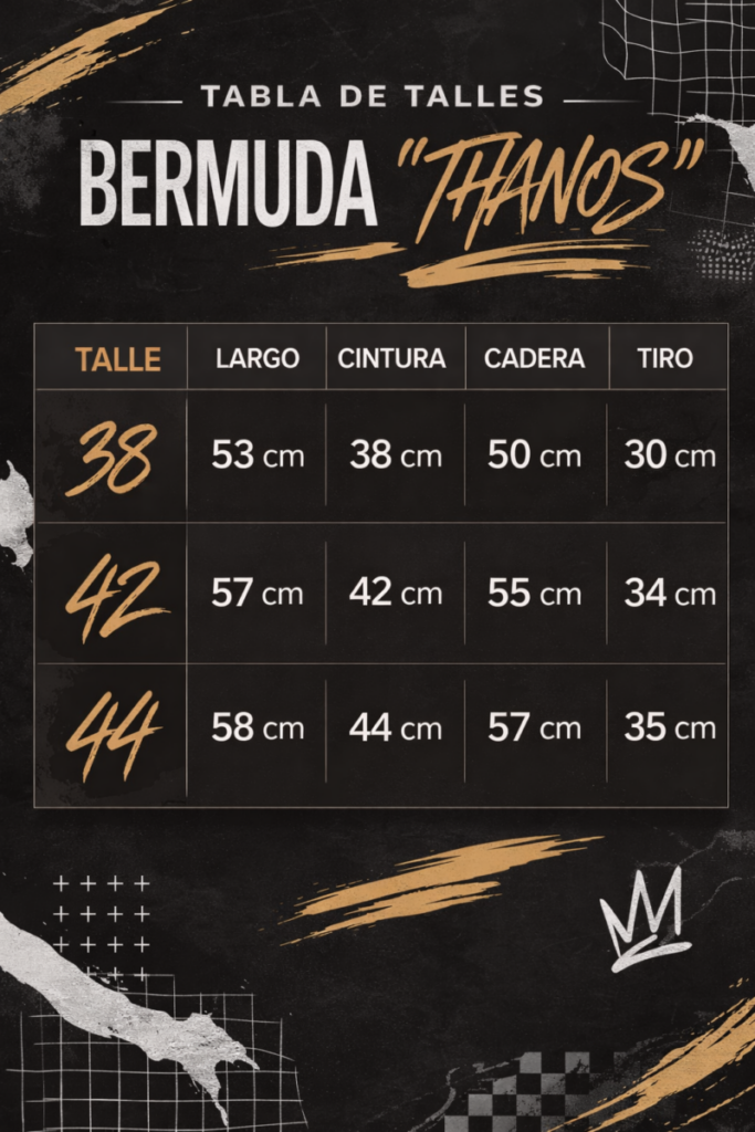 Medidas de Bermuda Cargo Thanos Negro Matisse