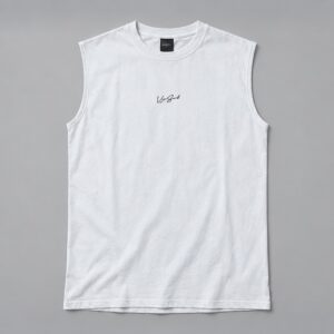 Remera Sin Manga Sign Blanca Vieja Scul — Prenda · frente sobre fondo gris