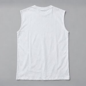 Remera Sin Manga Sign Blanca Vieja Scul — Prenda · espalda sobre fondo gris