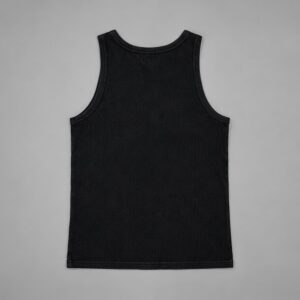 Musculosa Sign Negra Vieja Scul — Prenda · espalda sobre fondo gris