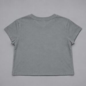 Remera Virgin Circle Gris Topo Vieja Scul — Prenda · espalda sobre fondo gris