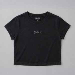 Remera Virgin Sign Negra Vieja Scul — Prenda · frente sobre fondo gris