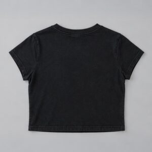 Remera Virgin Sign Negra Vieja Scul — Prenda · espalda sobre fondo gris