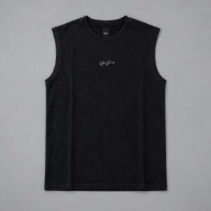 Remera Sin Manga Sign Negra Vieja Scul — Prenda · frente sobre fondo gris