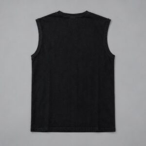 Remera Sin Manga Sign Negra Vieja Scul — Prenda · espalda sobre fondo gris