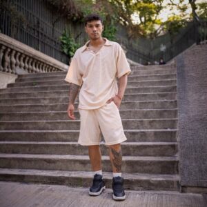 Conjunto Waffle Beige