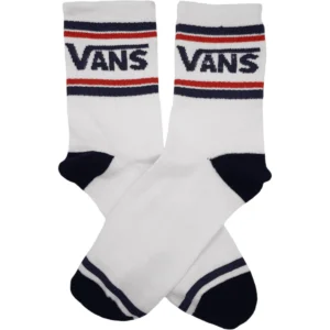Medias blancas lineas azul y rojo Vans