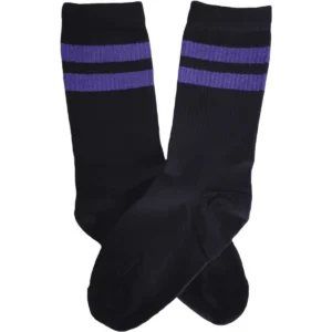 Medias negras con líneas violeta old school